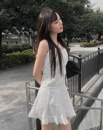 Husi Lace Ribbon Bustier One Piece
